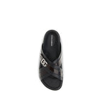 Dolce & Gabbana Black Calf Leather Bos Taurus Sandals Dolce & Gabbana
