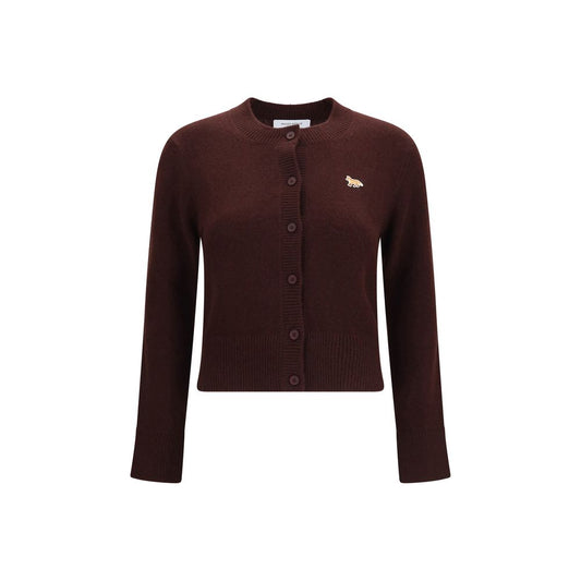 Maison Kitsuné Brown Wool Oves Aries Cardigan Maison Kitsuné