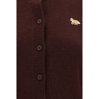 Maison Kitsuné Brown Wool Oves Aries Cardigan Maison Kitsuné
