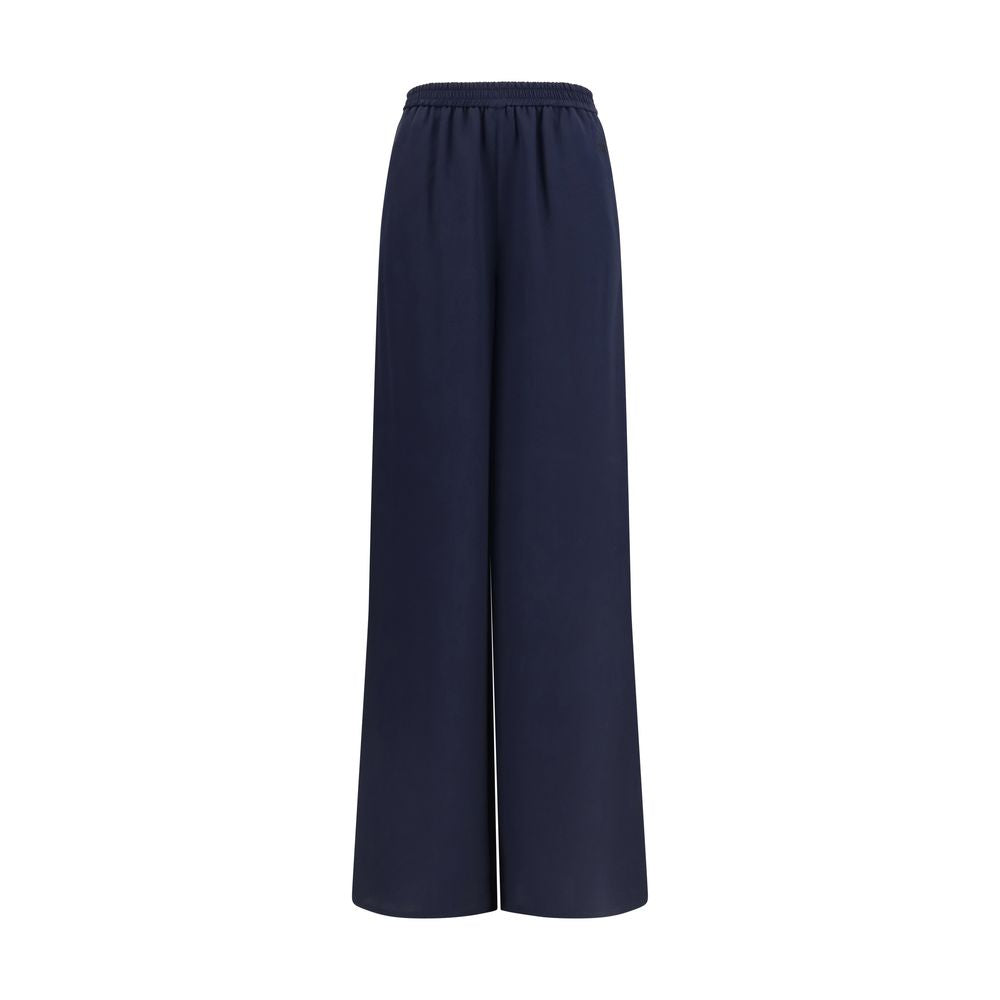 Max Mara Blue Silk Casual Pants Max Mara