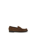 Prada Brown Suede Leather Slip-On Loafers Prada