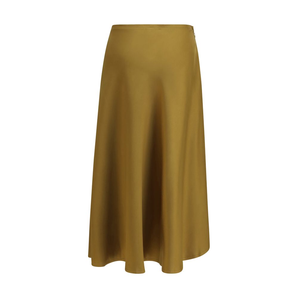 Ganni Bicolor Acetate Midi Skirt Ganni
