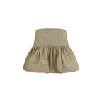 Ganni Beige Cotton Mini Skirt Ganni