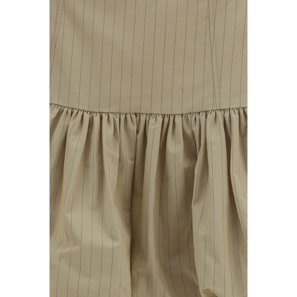 Ganni Beige Cotton Mini Skirt Ganni