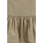 Ganni Beige Cotton Mini Skirt Ganni