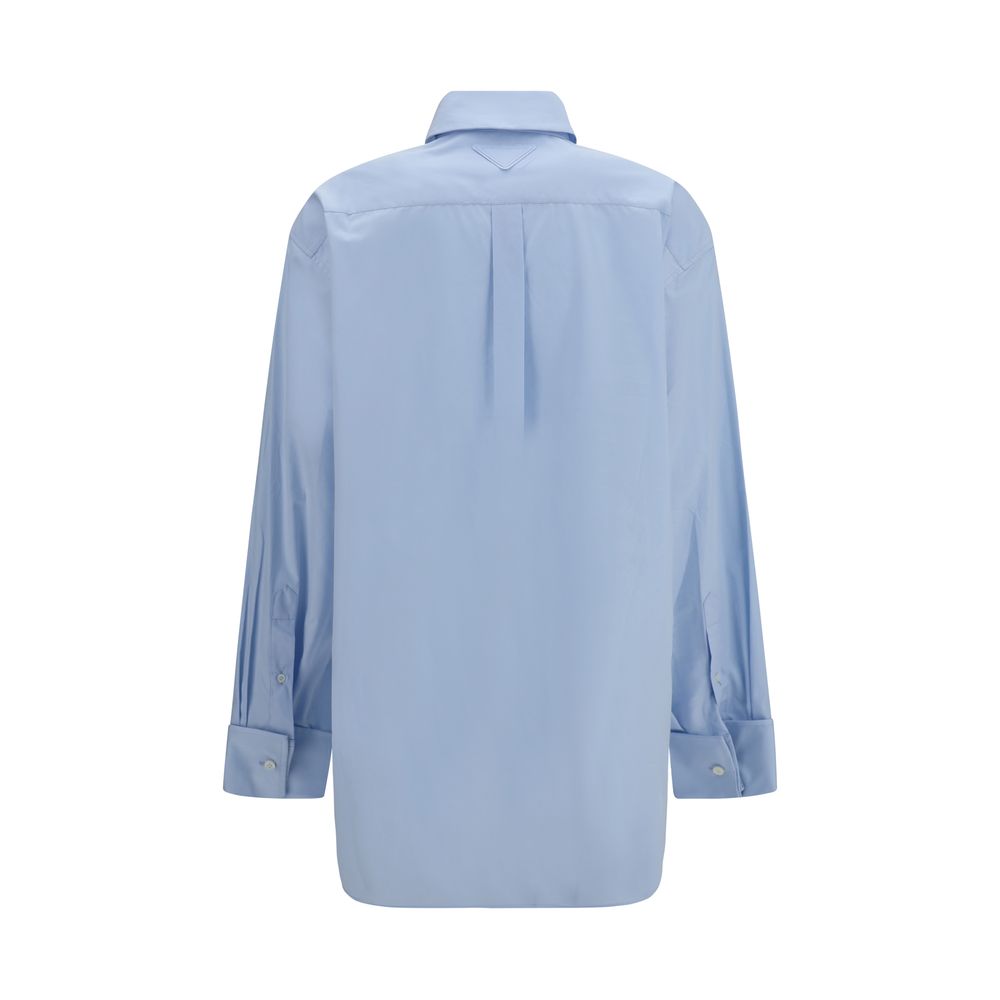 Prada Blue Cotton Shirt - Eljoys Fashion 
