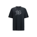 Black cotton T-shirt by Dolce & Gabbana with a classic fit and subtle branding, displayed flat on a neutral background.