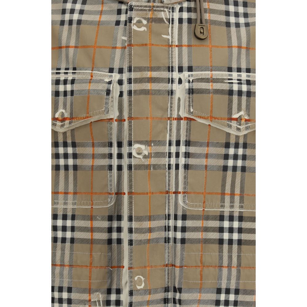 Burberry Beige Cotton Parka Burberry