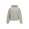 Represent beige cotton sweatshirt displayed flat with visible crew neck and long sleeves, showcasing soft fabric and stylish design.