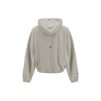 Represent beige cotton sweatshirt with a relaxed fit, featuring a crew neckline and subtle branding on the chest.