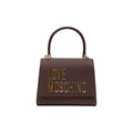 Love Moschino brown polyethylene handbag with rounded handles and logo detail, stylish and practical for everyday use.