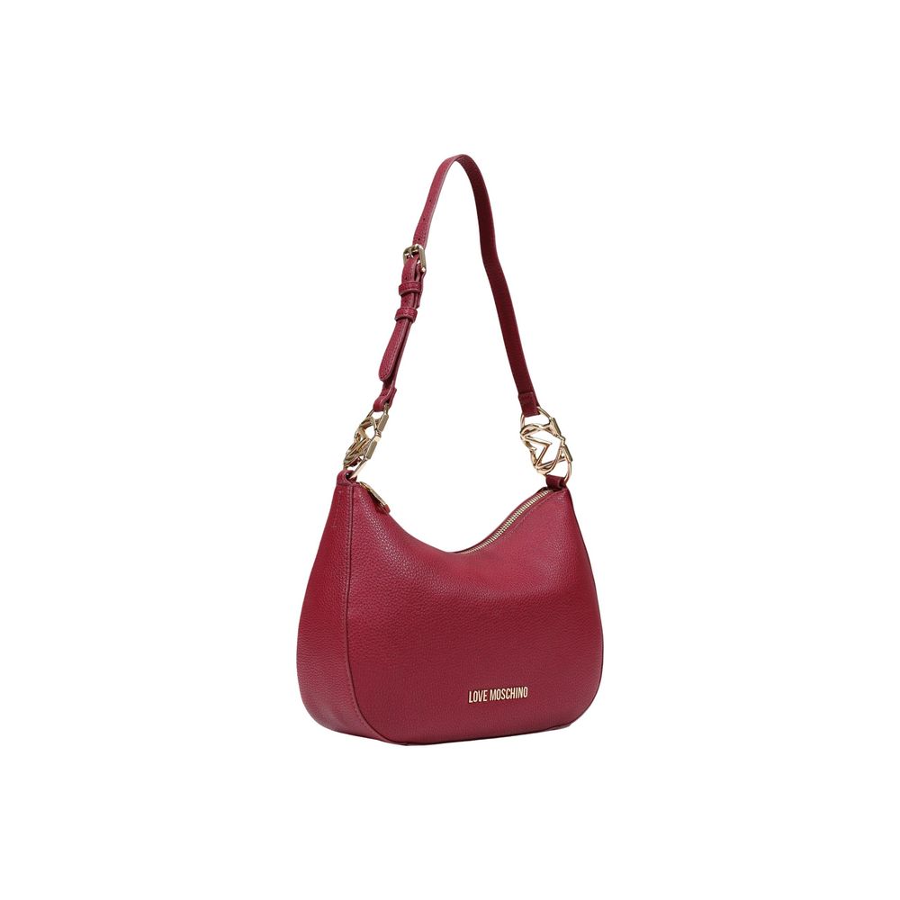 Love Moschino purple polyethylene handbag with stylish design and top handles, perfect for fashion-forward accessories.