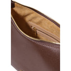 Love Moschino brown polyethylene handbag with structured design and top handle, stylish accessory for casual or chic outfits.