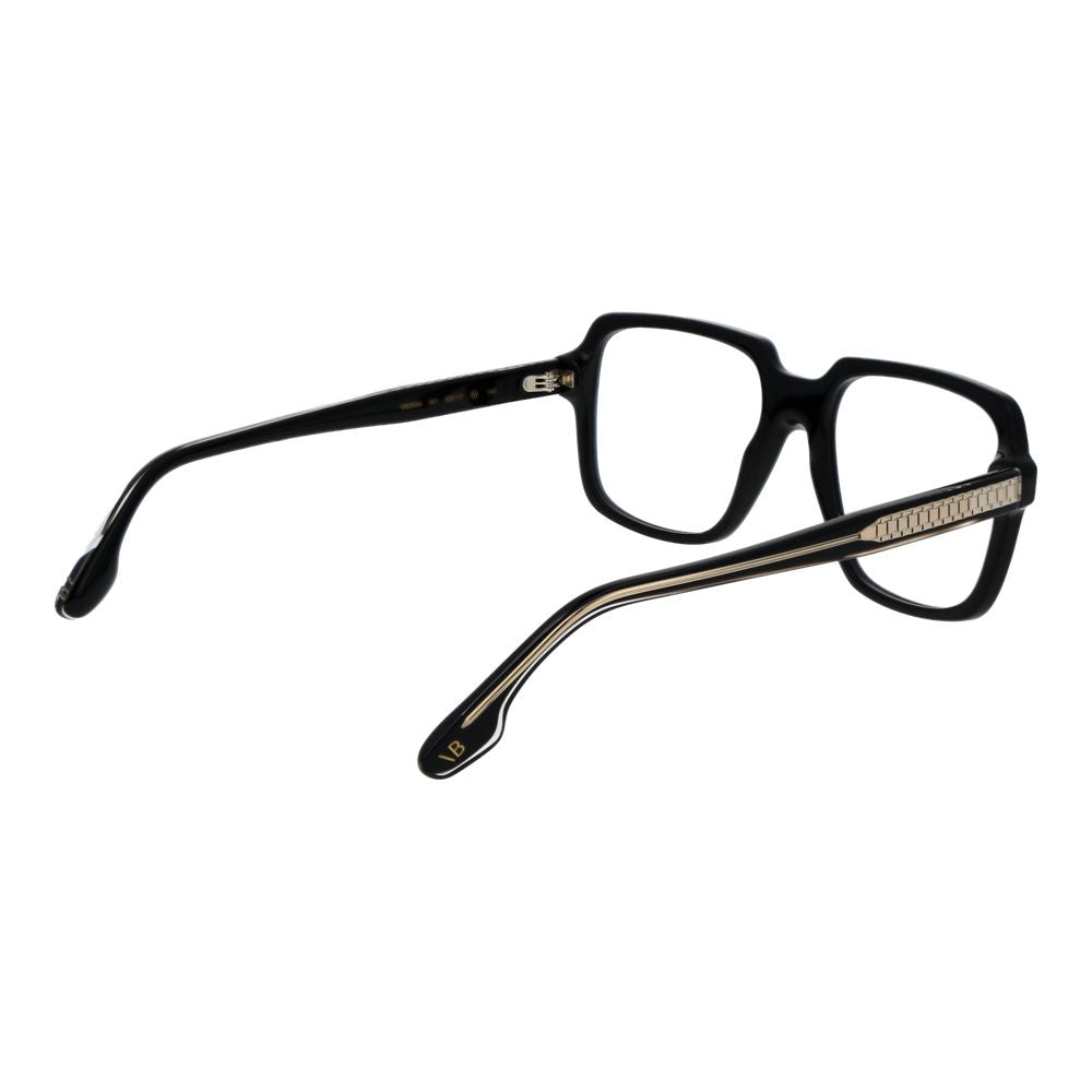 Victoria Beckham black acetate glasses frames with sleek, modern design and clear lenses, stylish eyewear for everyday wear.