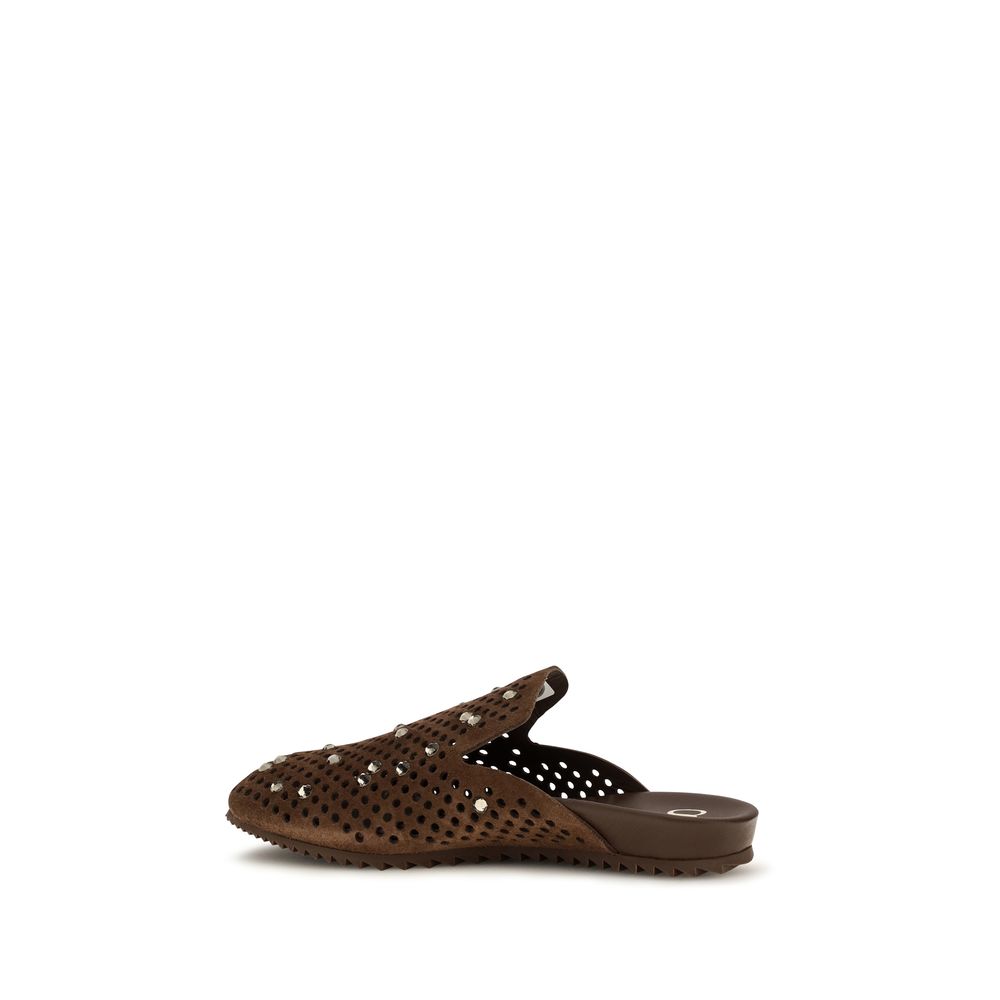 Pedro García Brown Calf Leather Bos Taurus Mules Pedro García