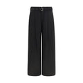 Sacai black cotton chino pants with a slim fit, featuring classic five-pocket design and belt loops.