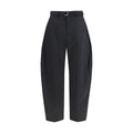 Sacai black polyester casual pants with a relaxed fit and minimalist design, shown on a neutral background.