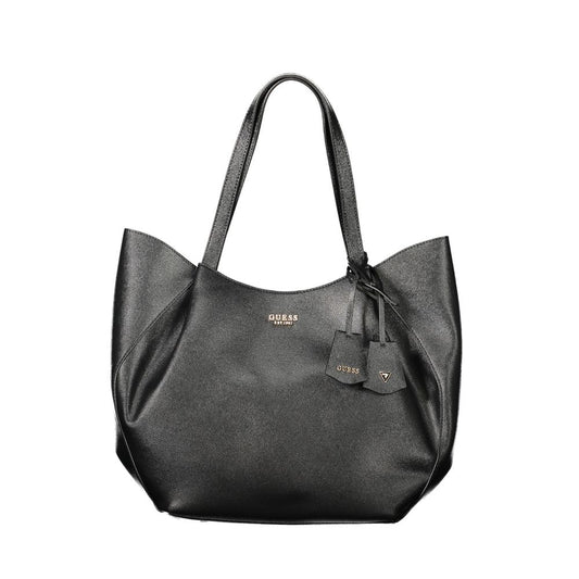 Guess Jeans Nero Poliuretano Women Handbag Guess Jeans