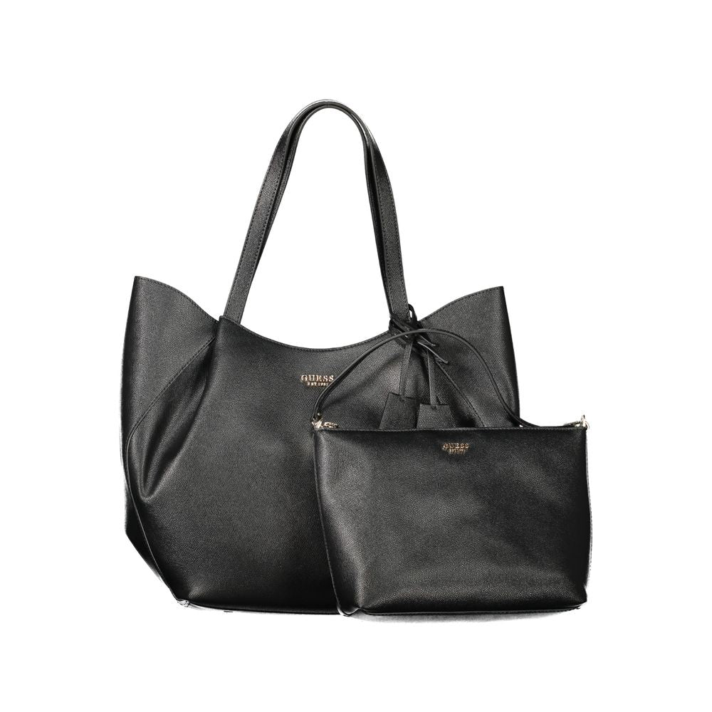 Guess Jeans Nero Poliuretano Women Handbag Guess Jeans