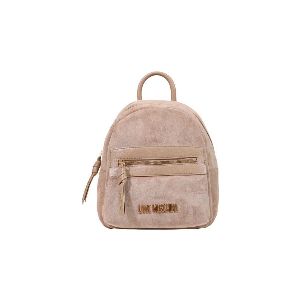 Love Moschino Beige Polyester Backpack Love Moschino