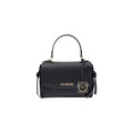Black Love Moschino polyethylene handbag with sleek design and structured shape, featuring the brand logo on the front.