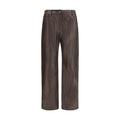 Magda Butrym brown leather pants featuring a high-waist design and tailored fit, styled with a sleek, modern look.