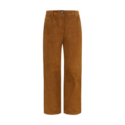 Magda Butrym Brown Lambskin Pants Magda Butrym