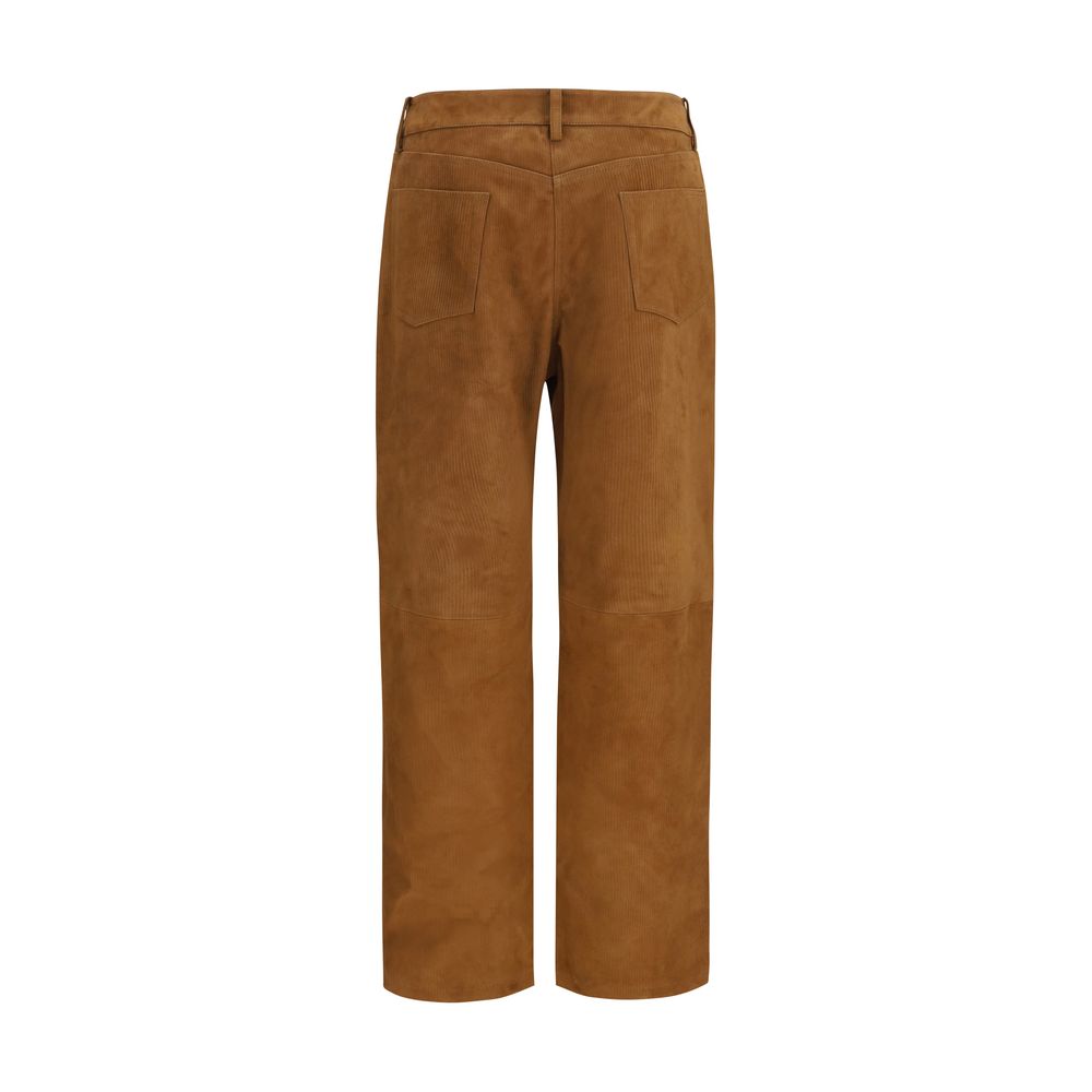 Magda Butrym Brown Lambskin Pants - Eljoys Fashion 