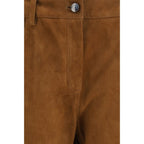 Magda Butrym Brown Lambskin Pants - Eljoys Fashion 