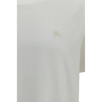 White cotton T-shirt from Burberry featuring the brand's logo printed on the front.