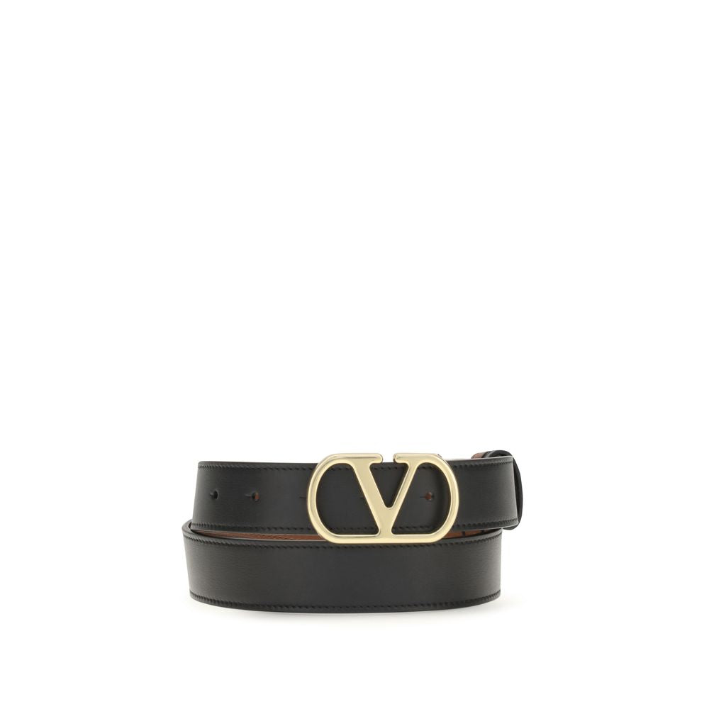 Valentino Garavani Black Calf Leather Bos Taurus Belt Valentino Garavani