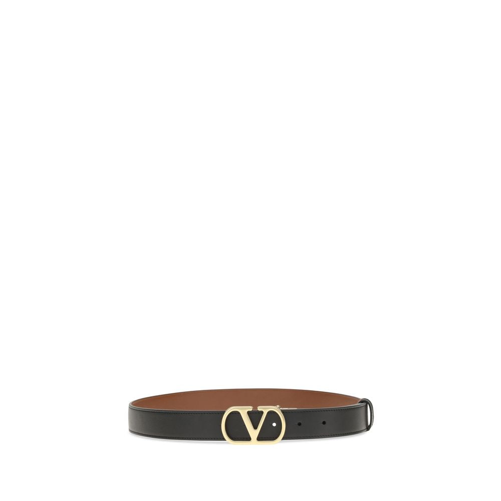 Valentino Garavani Black Calf Leather Bos Taurus Belt Valentino Garavani