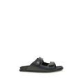 Dolce & Gabbana Black Calf Leather Bos Taurus Flat Sandals Dolce & Gabbana