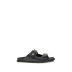 Dolce & Gabbana Black Calf Leather Bos Taurus Flat Sandals Dolce & Gabbana