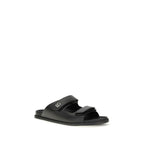 Dolce & Gabbana Black Calf Leather Bos Taurus Flat Sandals Dolce & Gabbana