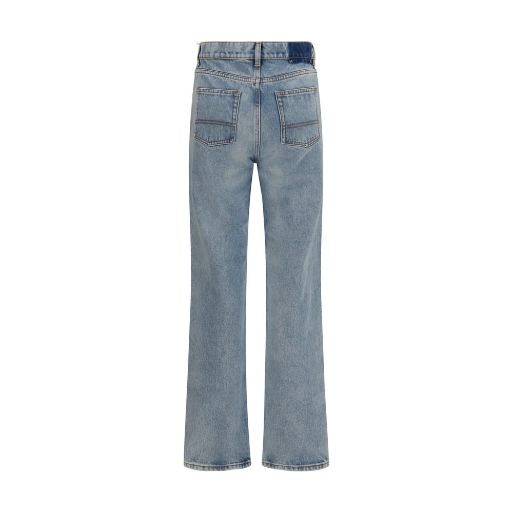 Golden Goose Blue Cotton Straight-Leg Jeans Golden Goose