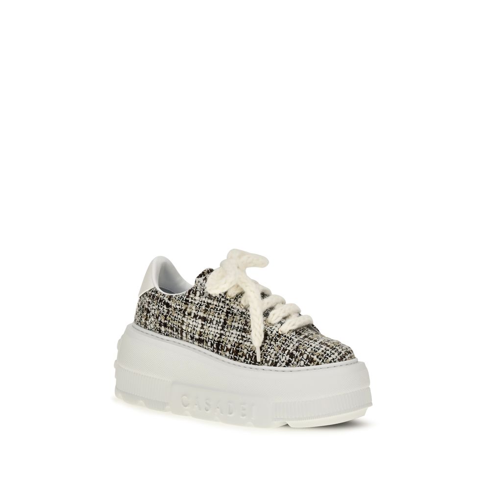 Casadei Multicolor Fabric Platform Sneakers Casadei