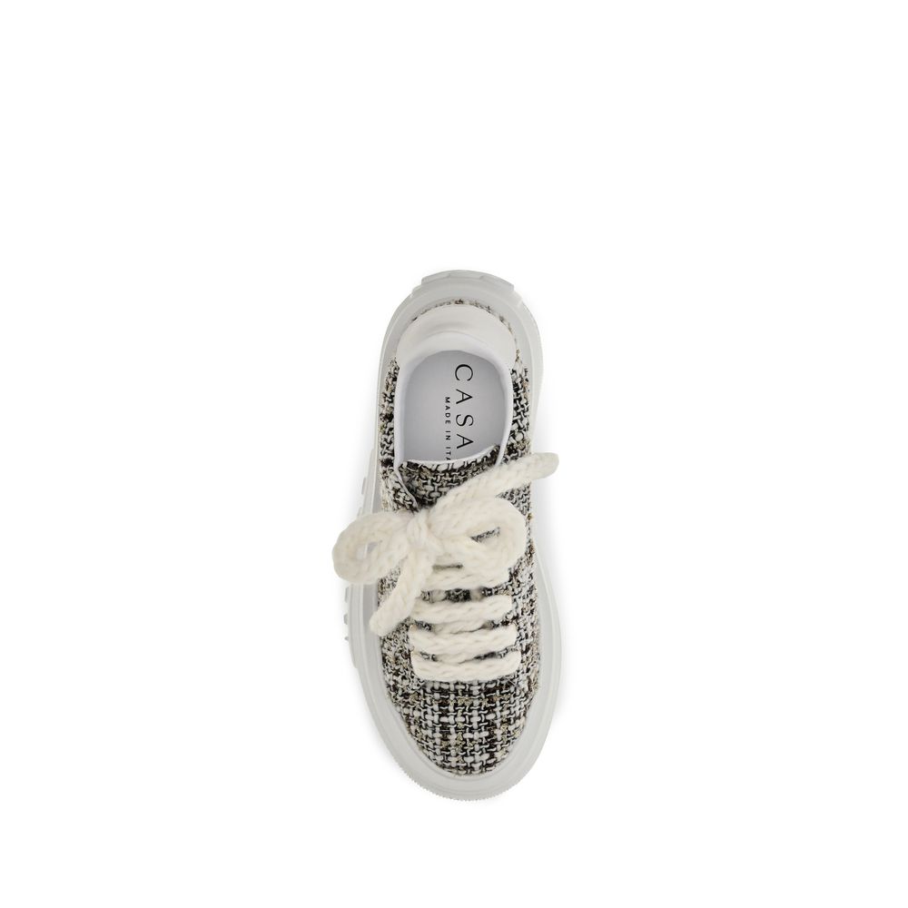 Casadei Multicolor Fabric Platform Sneakers Casadei