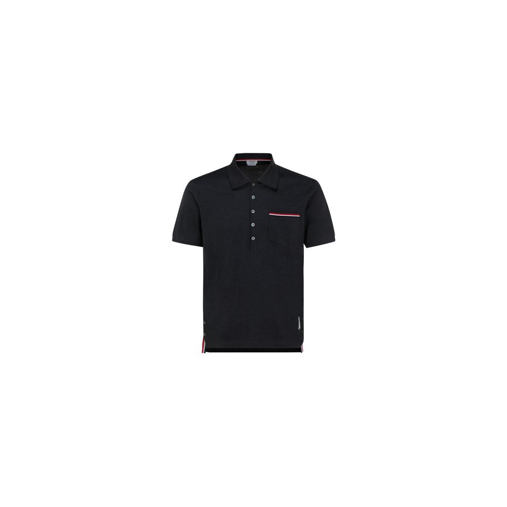 Thom Browne Gray Cotton Polo Shirt Thom Browne