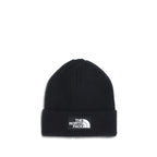Black The North Face Marabou Beanie with soft, fluffy lining and knit design, ideal for cold weather.
