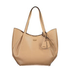 Guess Jeans Beige Polyurethane Women's Bag with Shoulder Handles