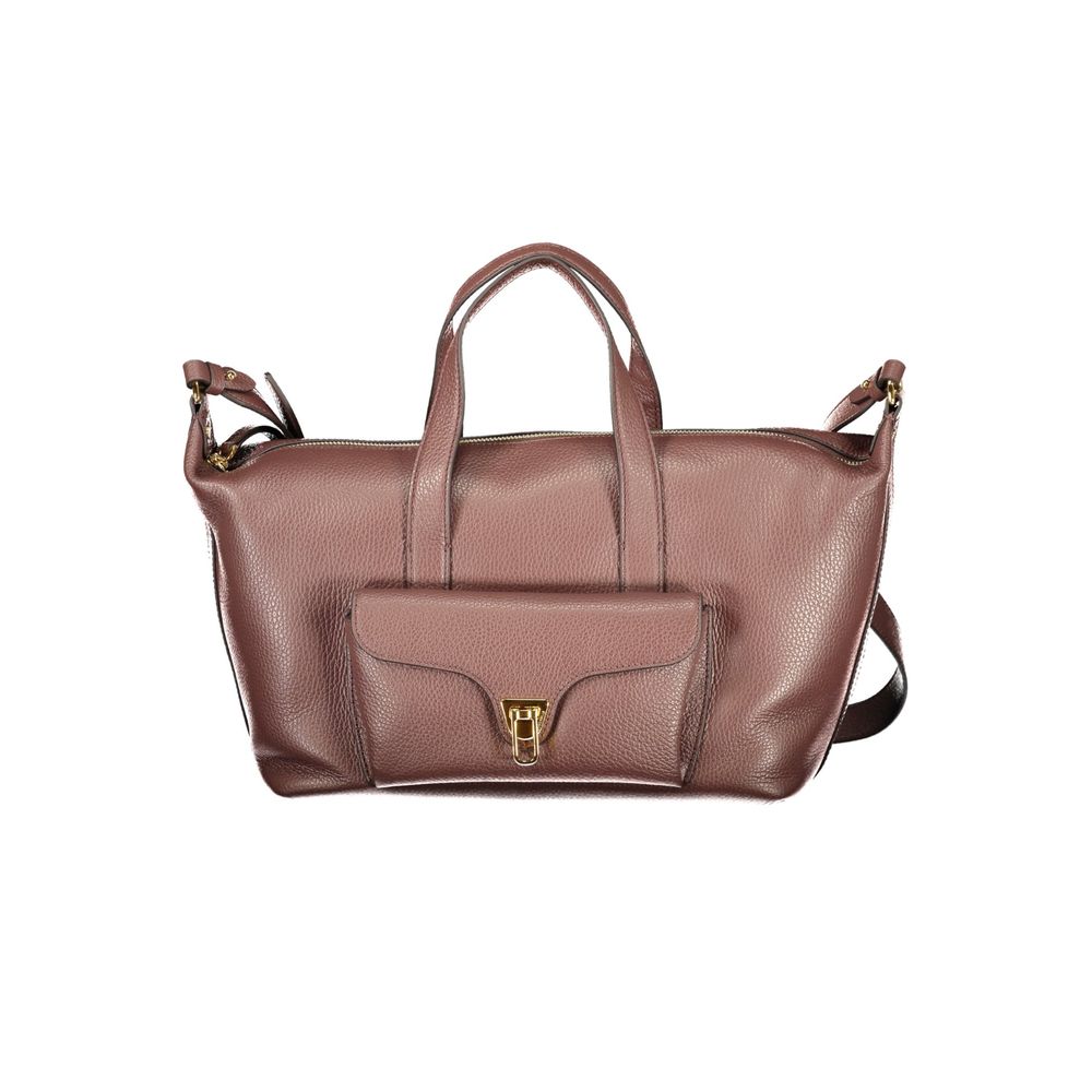 Coccinelle Brown Leather Womens Bag with Handles and Shoulder Strap Coccinelle