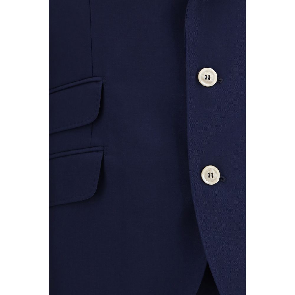 Brunello Cucinelli Blue Wool Oves Aries Two-Piece Suit Brunello Cucinelli