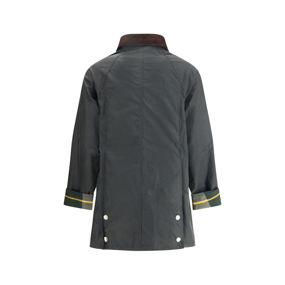 Barbour Bicolor cotton coat with button-front and stand collar, stylish outerwear for men.
