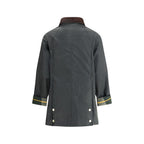 Barbour Bicolor cotton coat with button-front and stand collar, stylish outerwear for men.