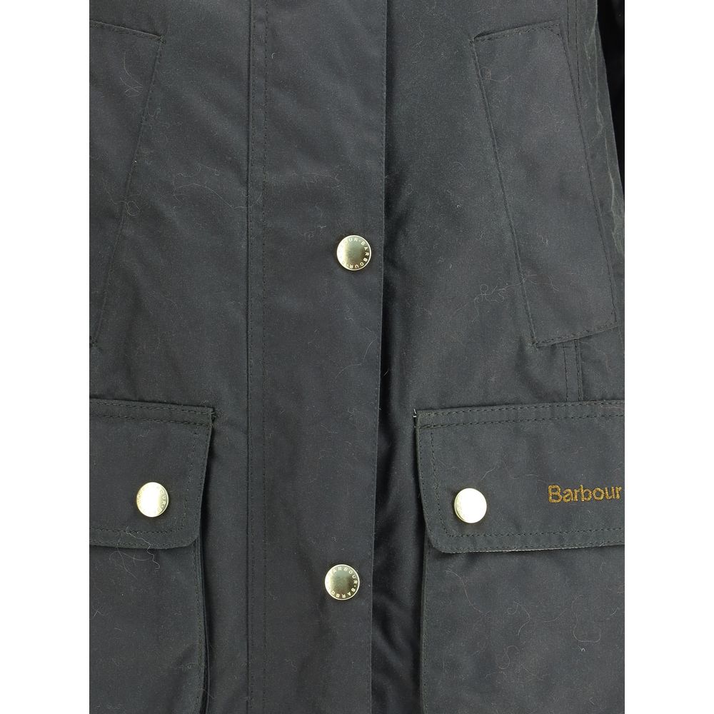 Barbour Bicolor cotton coat showing a stylish, two-tone design with a collar and button closure, perfect for casual outdoor wear.