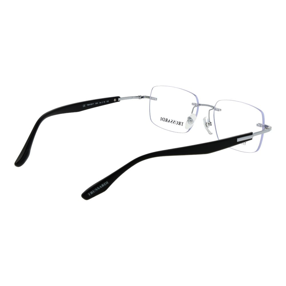 Trussardi Silver Stainless Steel Glasses Frames