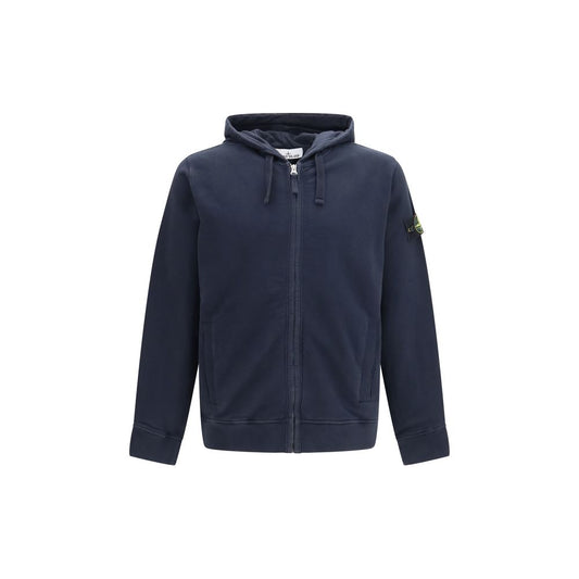 Stone Island Blue Cotton Sweatshirt Stone Island