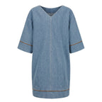 Trussardi Jeans Blue Cotton Women Dress