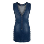 Trussardi Jeans Blue Cotton Women Dress